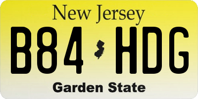 NJ license plate B84HDG