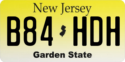 NJ license plate B84HDH