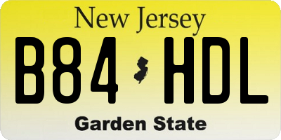 NJ license plate B84HDL