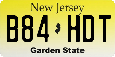 NJ license plate B84HDT