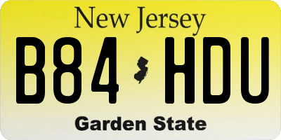 NJ license plate B84HDU