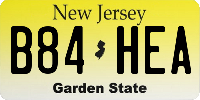 NJ license plate B84HEA