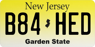 NJ license plate B84HED
