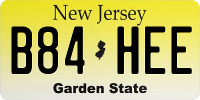 NJ license plate B84HEE