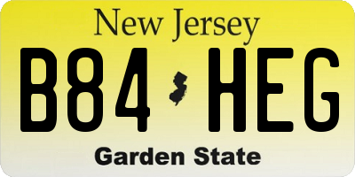 NJ license plate B84HEG