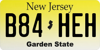 NJ license plate B84HEH