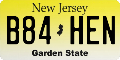 NJ license plate B84HEN