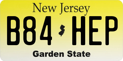 NJ license plate B84HEP