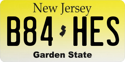 NJ license plate B84HES