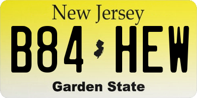 NJ license plate B84HEW