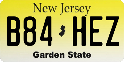 NJ license plate B84HEZ