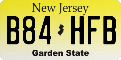 NJ license plate B84HFB