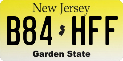 NJ license plate B84HFF