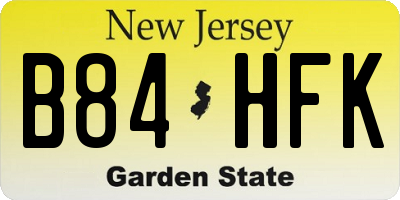 NJ license plate B84HFK