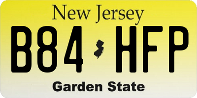 NJ license plate B84HFP