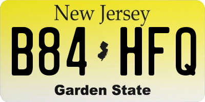 NJ license plate B84HFQ