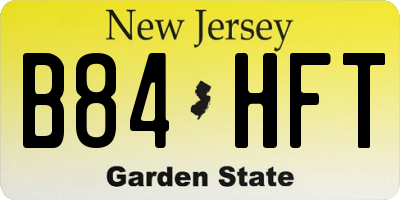 NJ license plate B84HFT