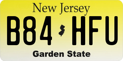 NJ license plate B84HFU