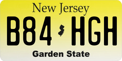 NJ license plate B84HGH