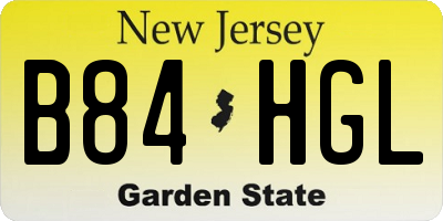 NJ license plate B84HGL