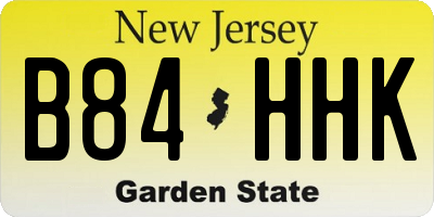 NJ license plate B84HHK