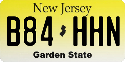NJ license plate B84HHN
