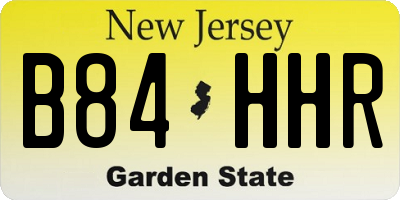 NJ license plate B84HHR