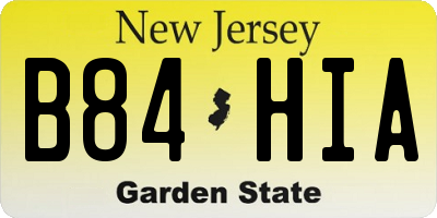 NJ license plate B84HIA