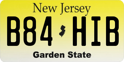 NJ license plate B84HIB