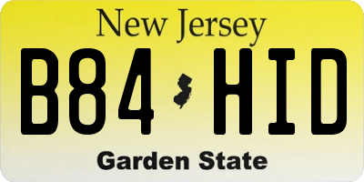 NJ license plate B84HID