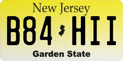 NJ license plate B84HII