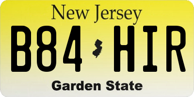 NJ license plate B84HIR