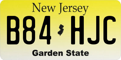NJ license plate B84HJC