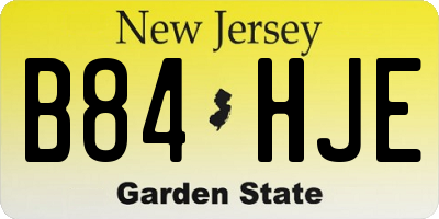 NJ license plate B84HJE