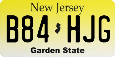 NJ license plate B84HJG