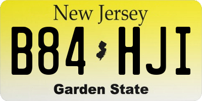 NJ license plate B84HJI