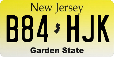 NJ license plate B84HJK
