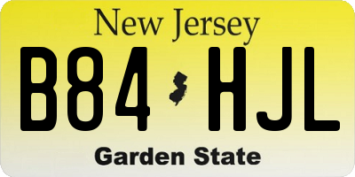 NJ license plate B84HJL