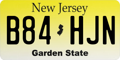 NJ license plate B84HJN