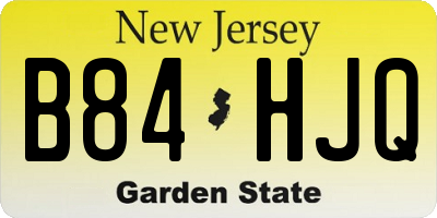 NJ license plate B84HJQ
