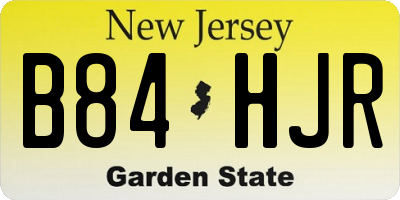 NJ license plate B84HJR