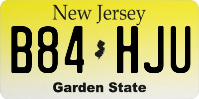 NJ license plate B84HJU