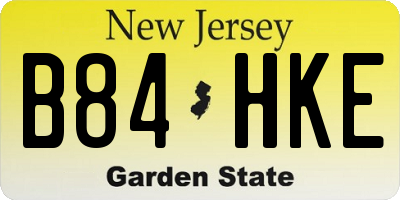 NJ license plate B84HKE
