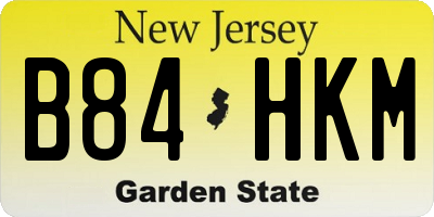 NJ license plate B84HKM