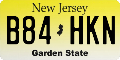 NJ license plate B84HKN