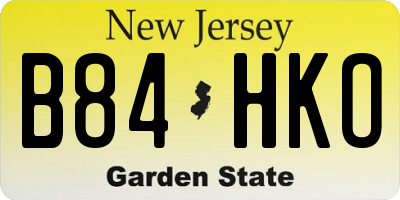 NJ license plate B84HKO
