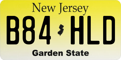 NJ license plate B84HLD