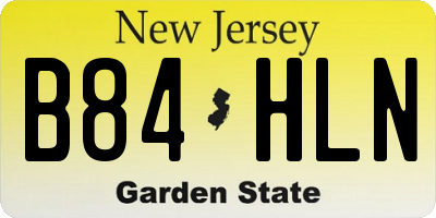 NJ license plate B84HLN