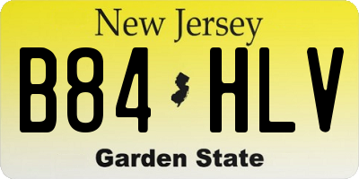 NJ license plate B84HLV