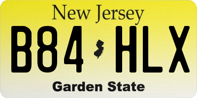 NJ license plate B84HLX